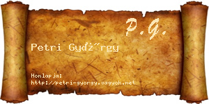 Petri György névjegykártya