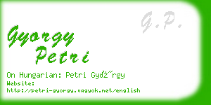 gyorgy petri business card